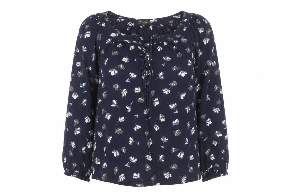 Phase Eight Women's Blue Floral Blouse Size 8 Viscose Tunic Top