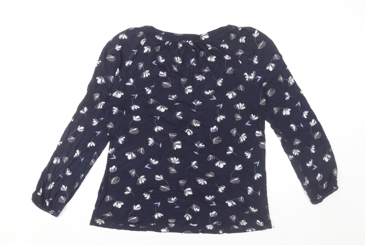 Phase Eight Women's Blue Floral Blouse Size 8 Viscose Tunic Top