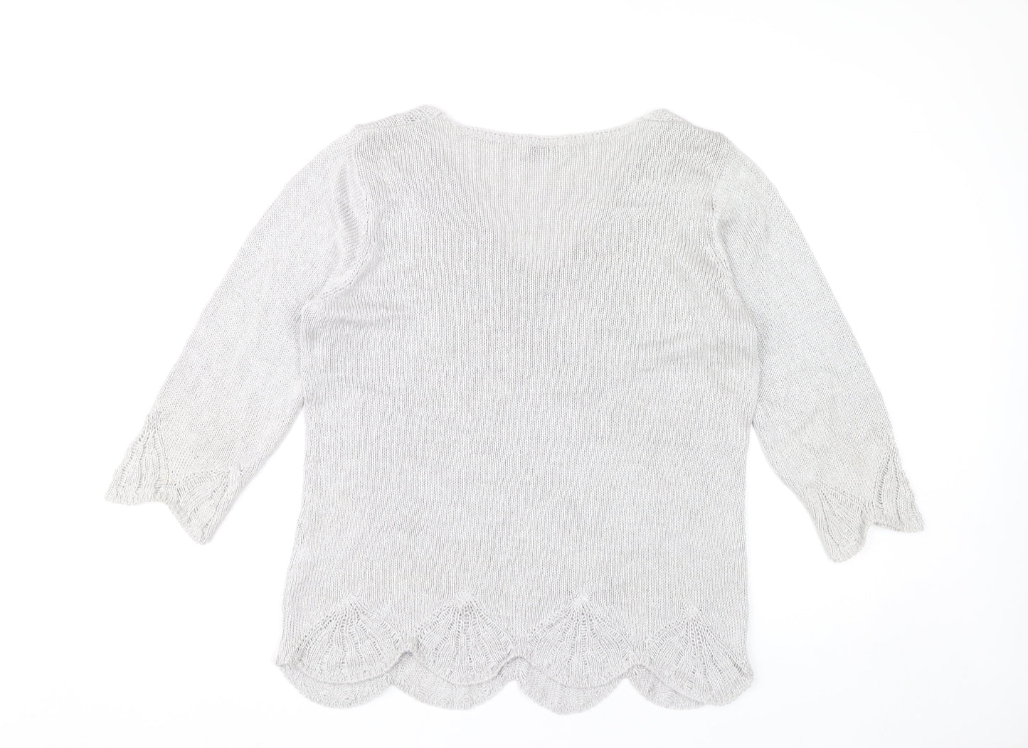 Marks and Spencer Women’s Grey V-Neck Pullover Jumper Size L