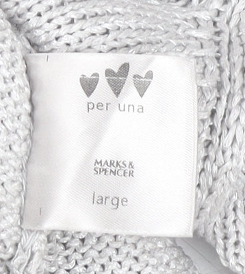 Marks & Spencer Women’s Grey V-Neck Pullover Jumper Size L