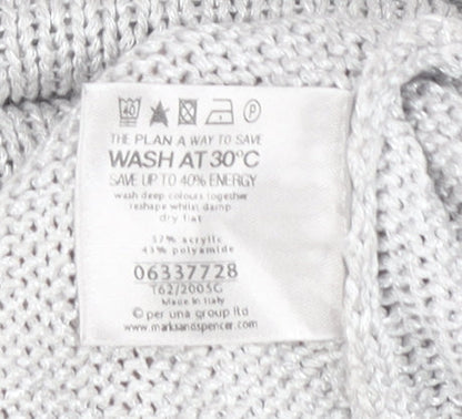 Marks & Spencer Women’s Grey V-Neck Pullover Jumper Size L