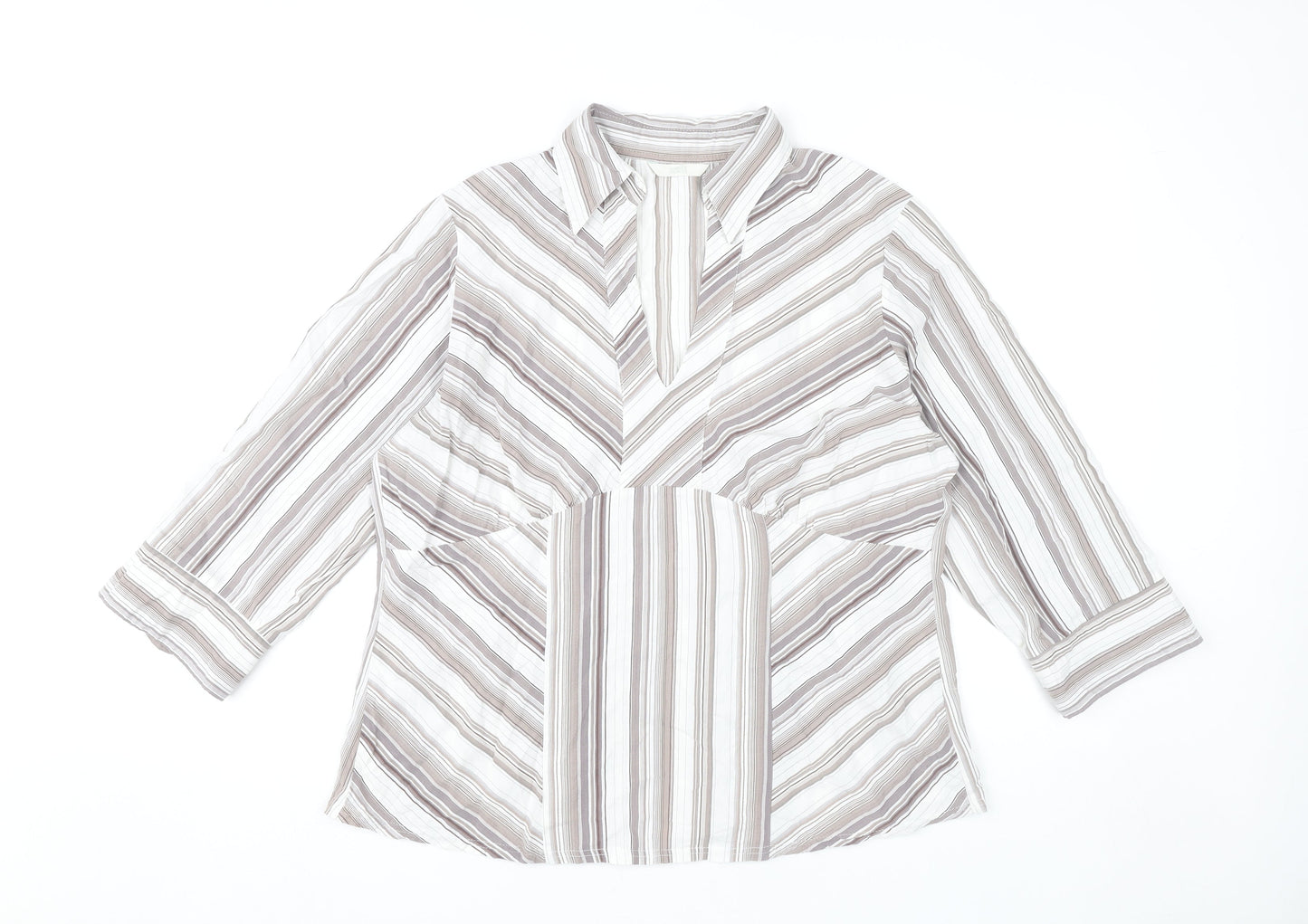 Marks and Spencer Women’s Multicoloured Striped Blouse UK 16