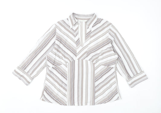 Marks and Spencer Women’s Multicoloured Striped Blouse UK 16