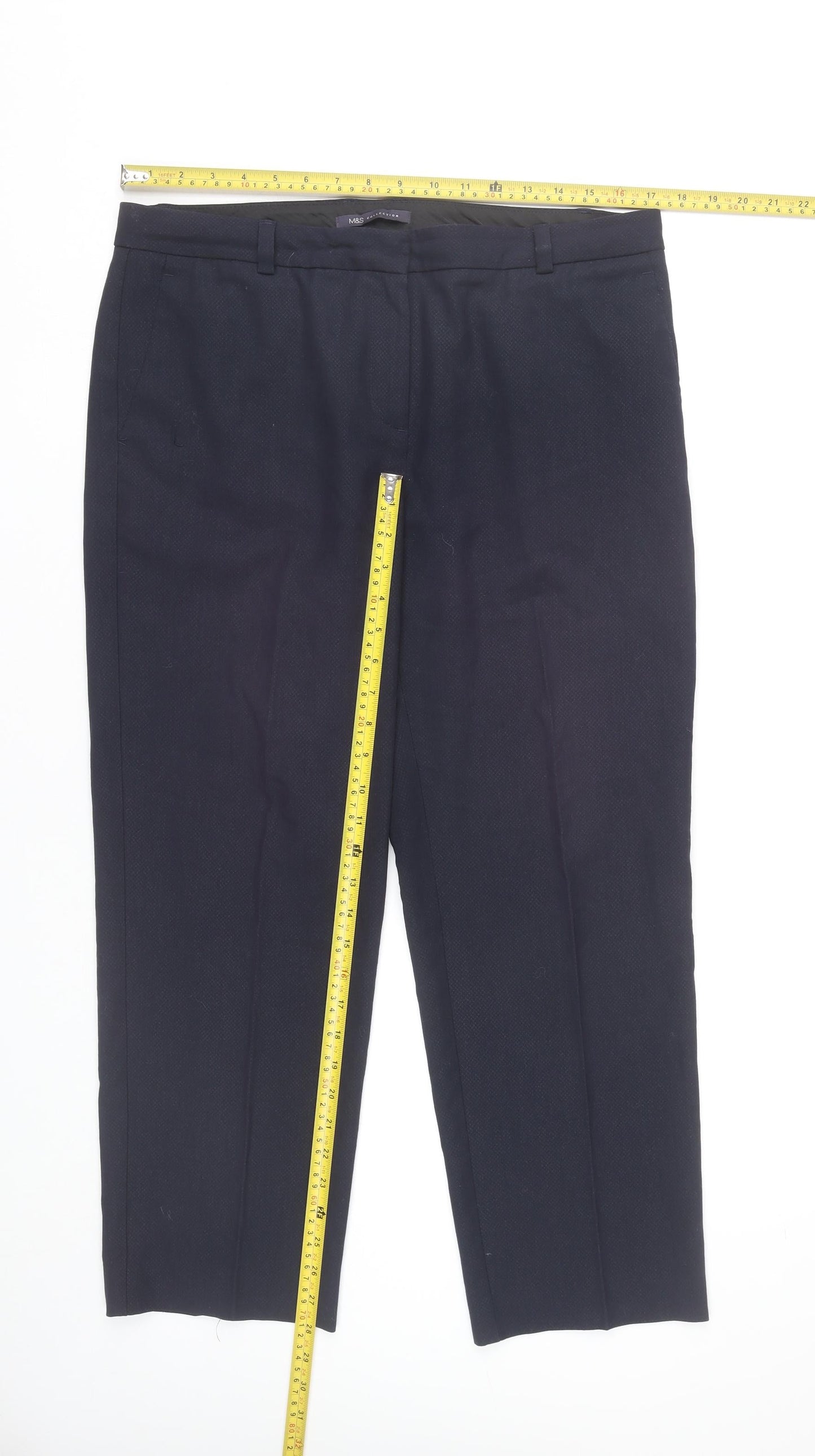 Marks and Spencer Women’s Blue Size 14 Regular Straight Dress Pants