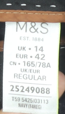 Marks and Spencer Women’s Blue Size 14 Regular Straight Dress Pants