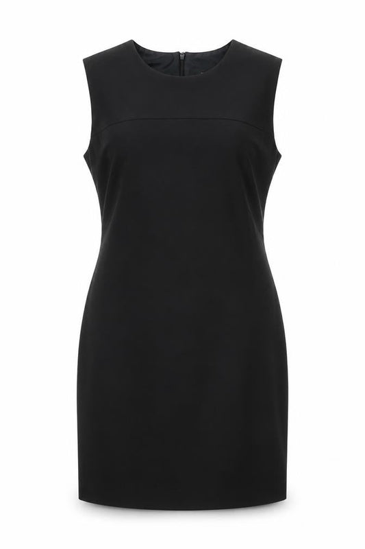 Anne Brooks Petite Womens Black Sheath Dress Size 12 Knee Length