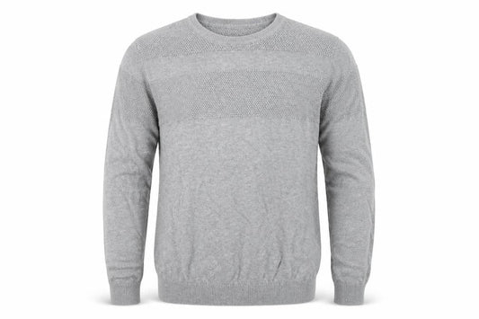 Front view of Red Herring Men's Grey Cotton Crew Neck jumper M