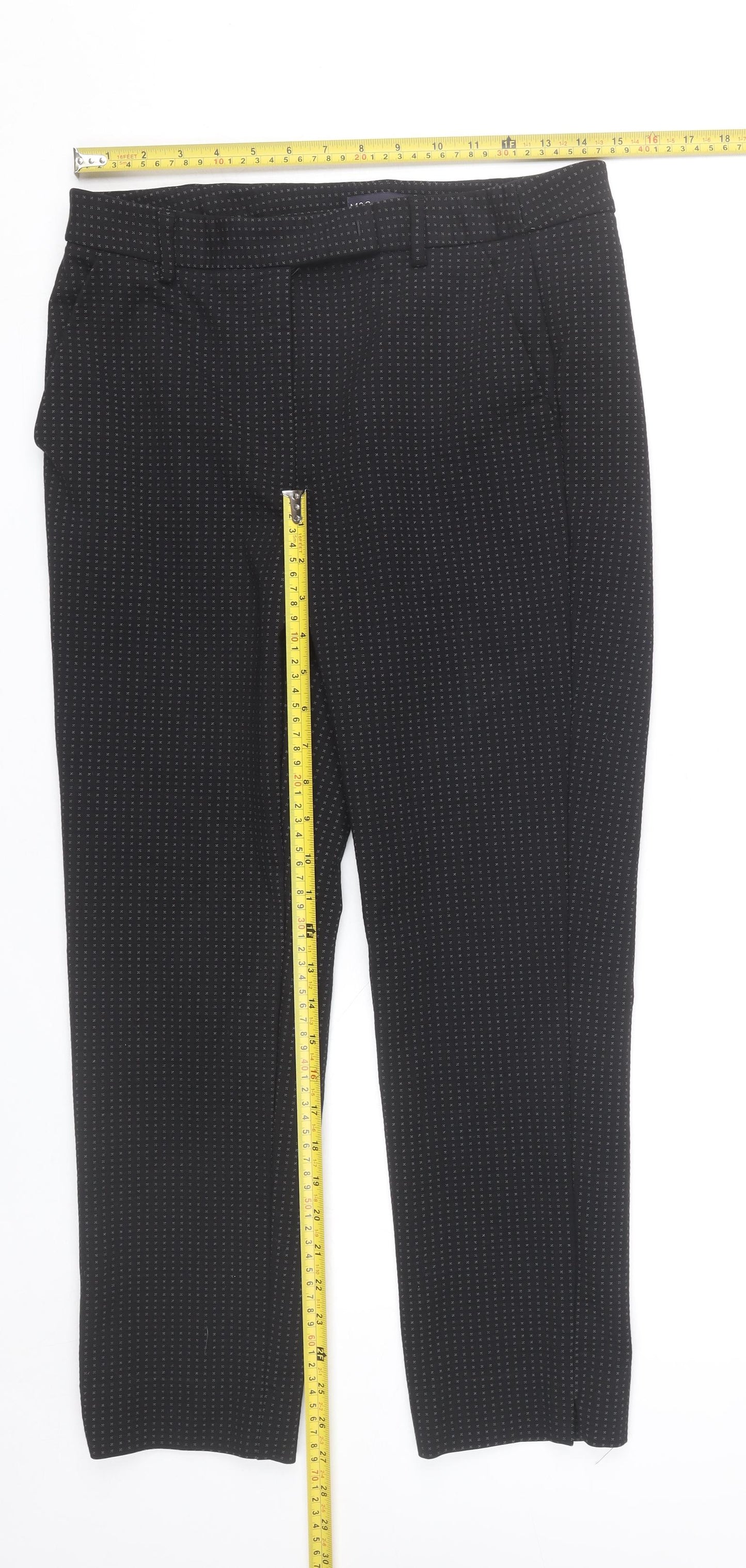 Marks and Spencer Womens Black Size 12 Slim Fit Straight Trousers