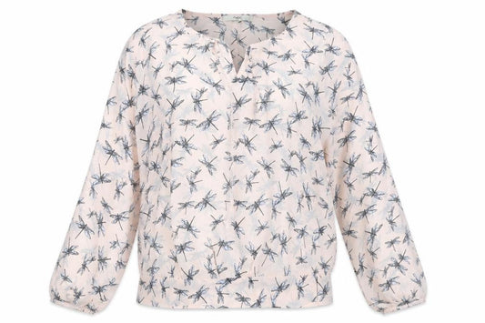 Next Women’s Beige Dragonfly Print Chiffon Blouse Size 10