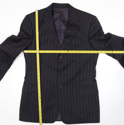 Paul Smith Men’s Blue Pinstripe Wool Blazer Jacket 40R Classic Formal