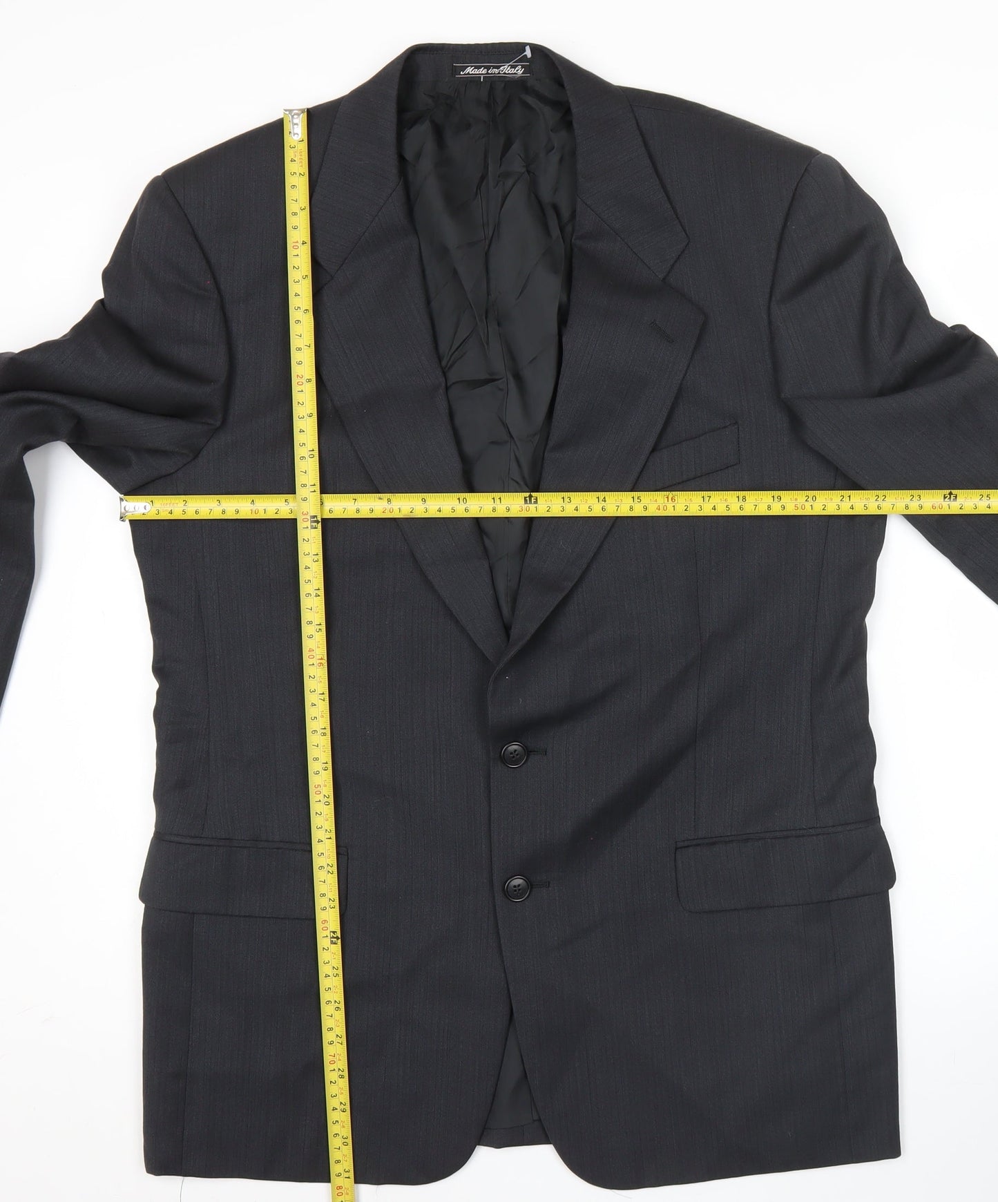 Marks and Spencer Mens Black Wool Blazer Jacket 40 Chest M Regular Fit