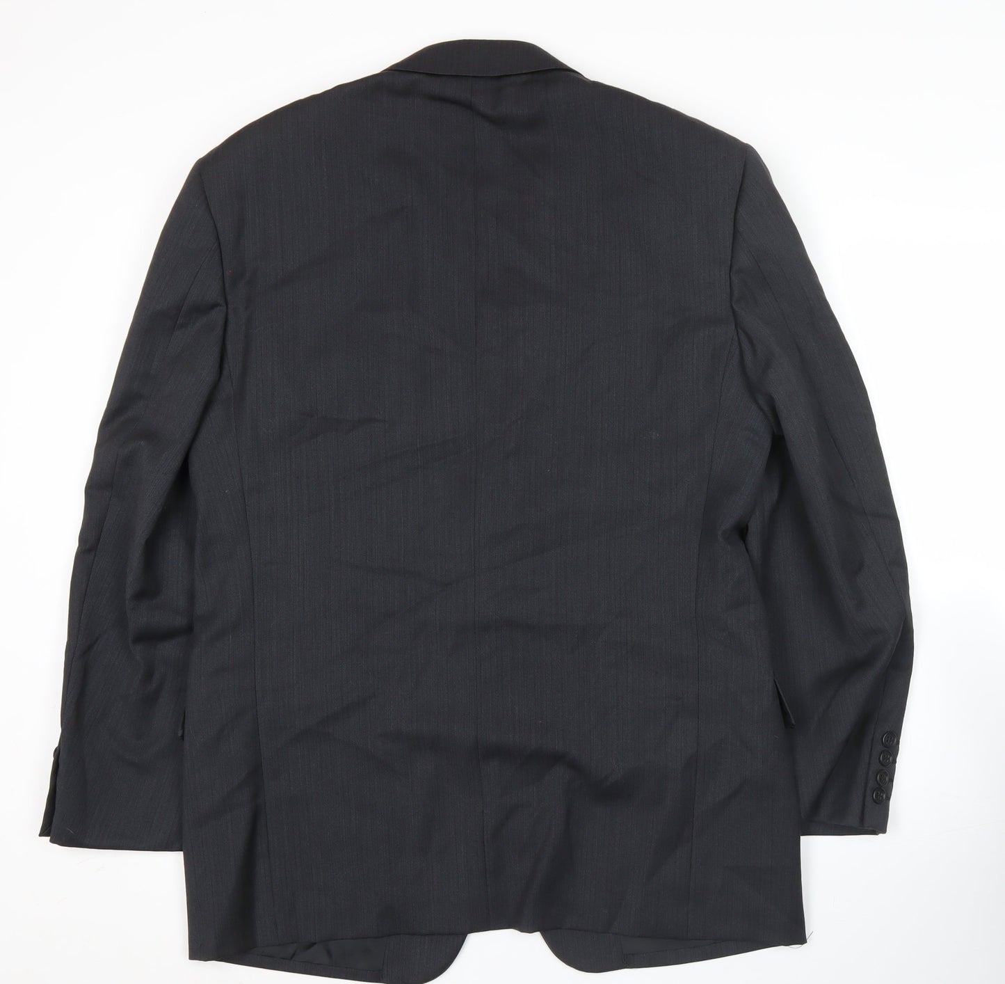 Marks and Spencer Mens Black Wool Blazer Jacket 40 Chest M Regular Fit