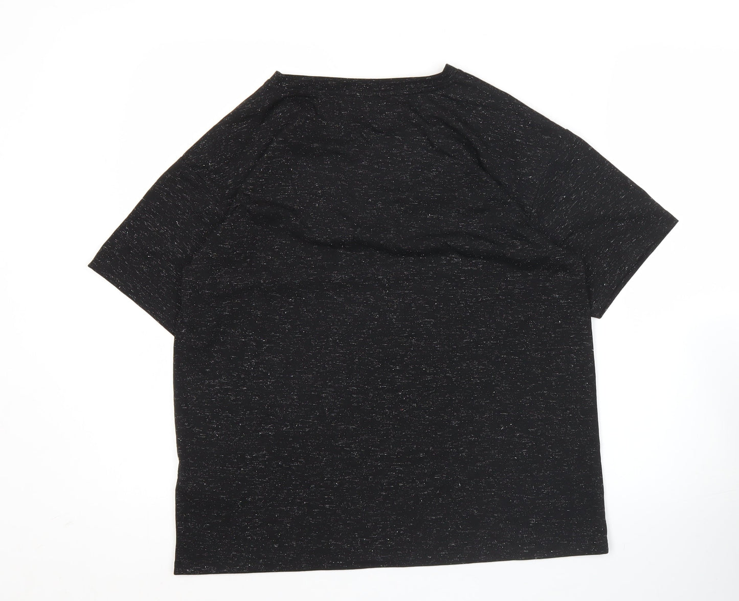 Marks and Spencer Womens Black V-Neck Short Sleeve T-Shirt Size 12