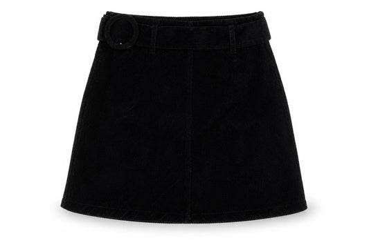 Denim Co. Womens Black Corduroy A-Line Skirt Size 12 Short