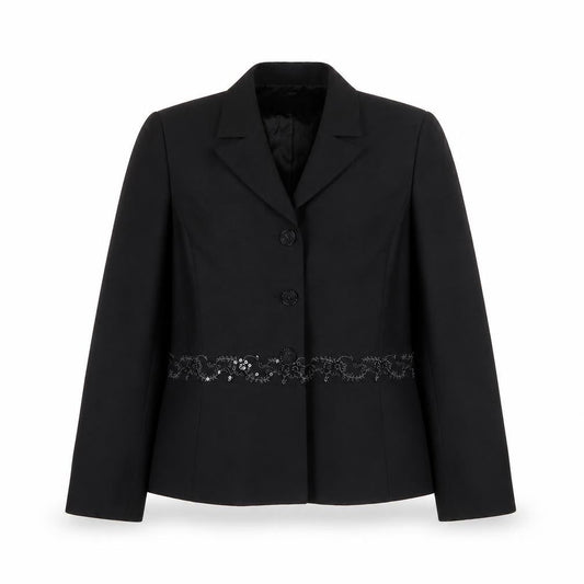 Le Suit Womens Black Size 10 Tailored Jacket Notch Lapel Formal Workwear