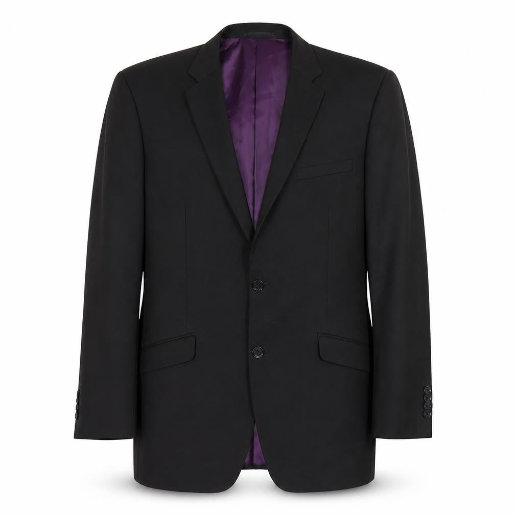 Ben Green Men Black 42R Wool Suit Jacket Classic Notch Lapel