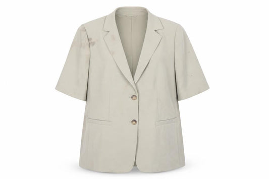 Marks & Spencer Women Beige Size 16 Short Sleeve Suit Jacket