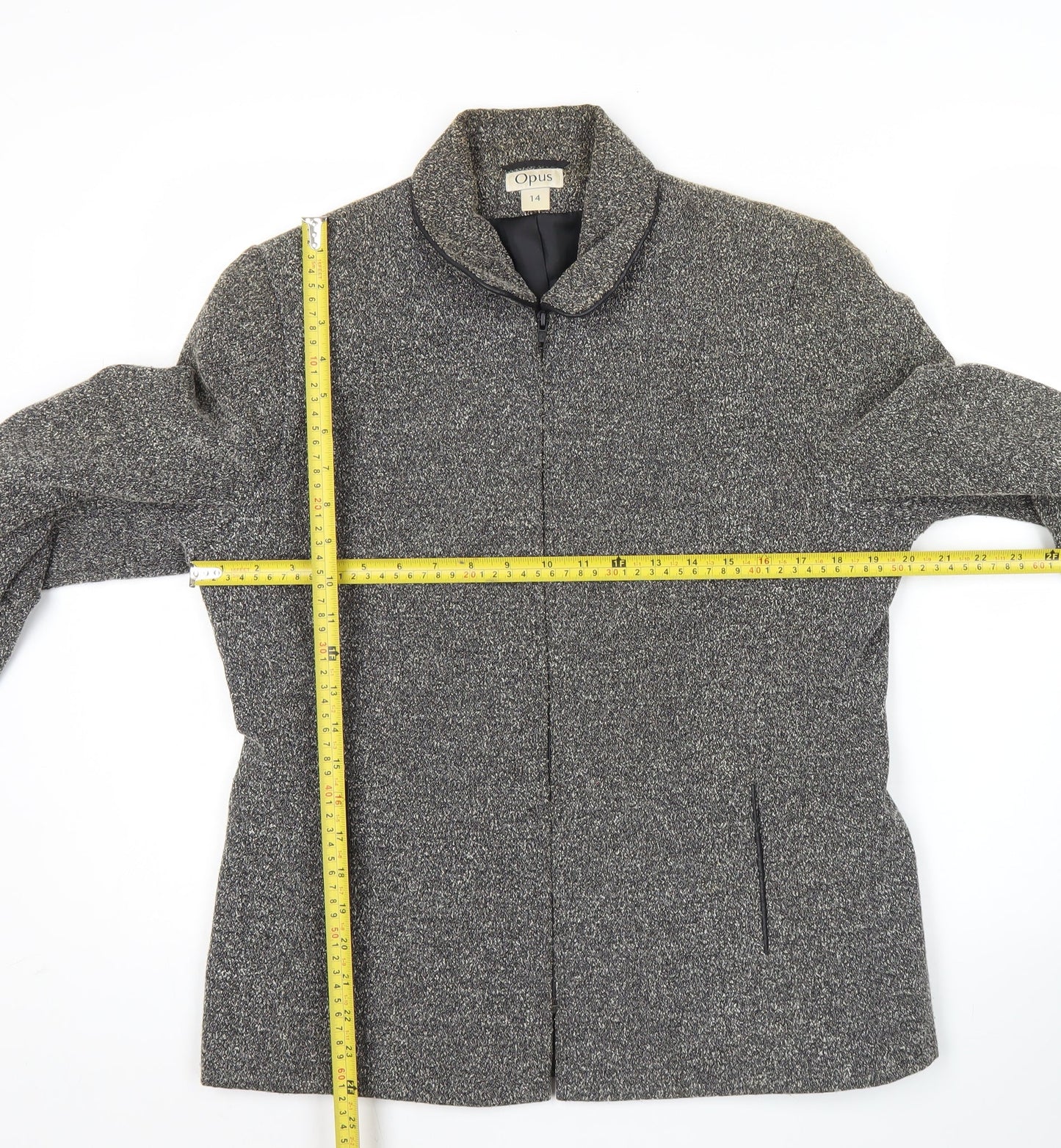 Opus Women's Grey Blazer Jacket Size 14 Wool Look Workwear