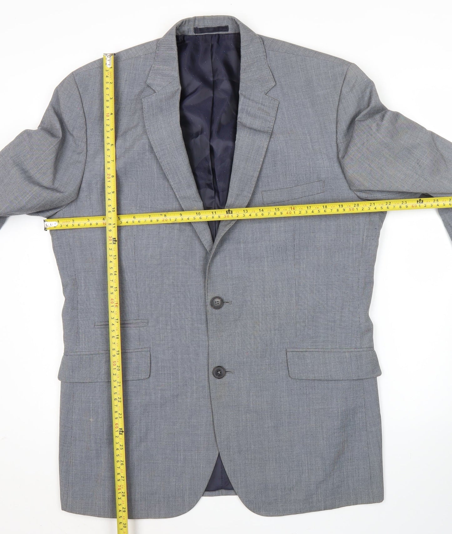Burton Menswear Men’s Grey 42L Slim Fit Two Button Blazer Suit Jacket