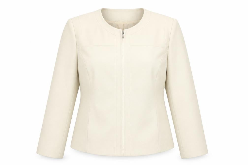 Wardrobe Essentials Women’s Beige Zip Jacket Size 16 Workwear