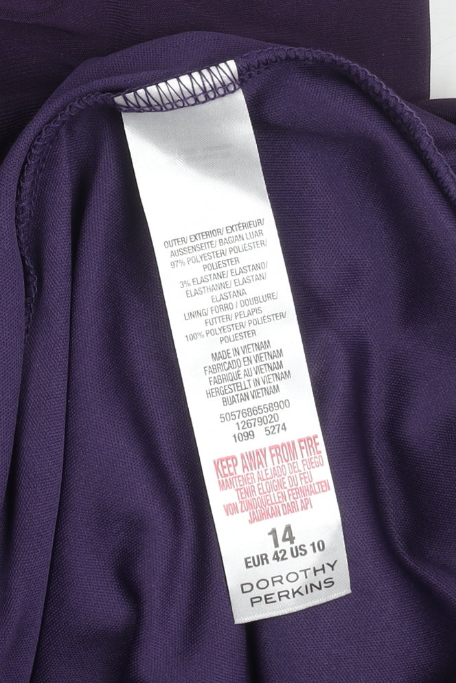 Dorothy Perkins Women’s Purple Sheath Dress Size 14 Beaded Cuff