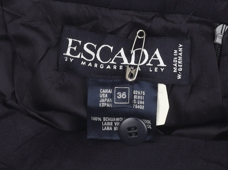 Escada Women’s Black Wool Beaded Pencil Skirt Size 8