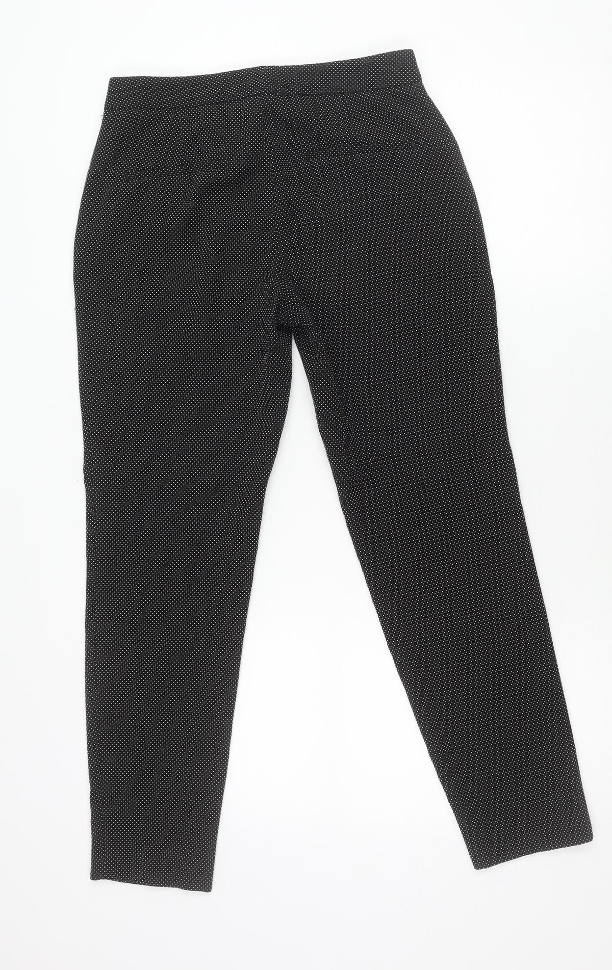 Zara Women Black Polka Dot Slim Tapered Trousers Size 6