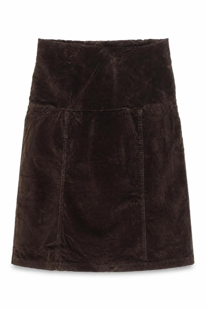 Funmum Women Brown L Maternity Knee Length Pencil Skirt Cotton Blend