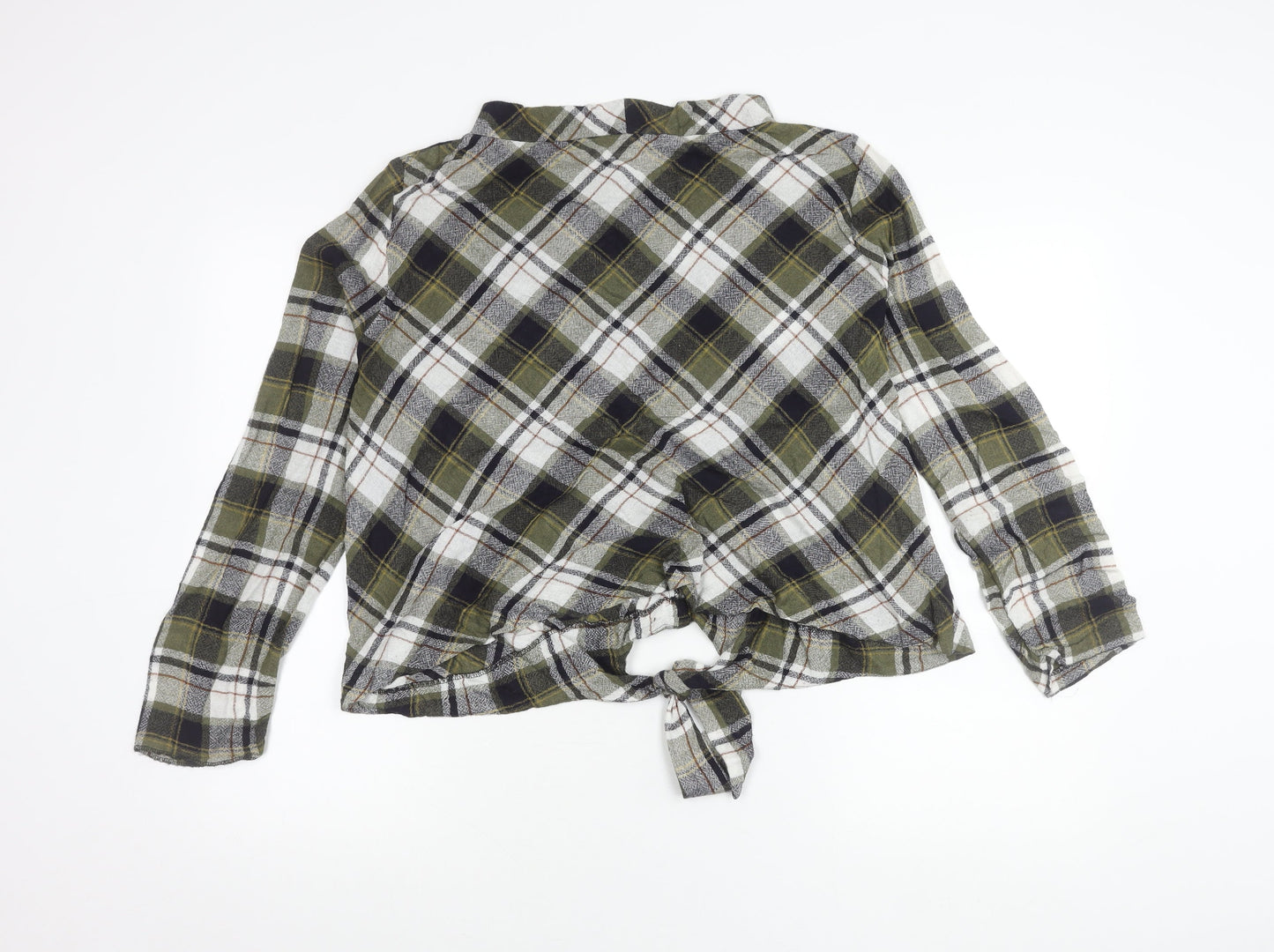 Zara Women’s Multicoloured Plaid Cropped Flannel Shirt XL