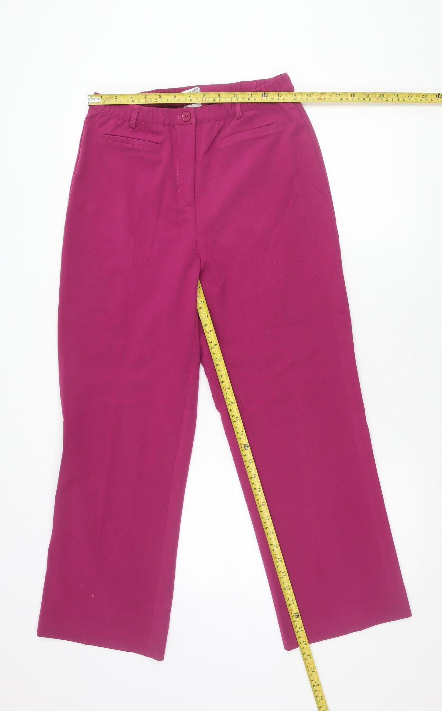 Damart Womens Purple Size 12 Straight Leg Elastic Waist Trousers