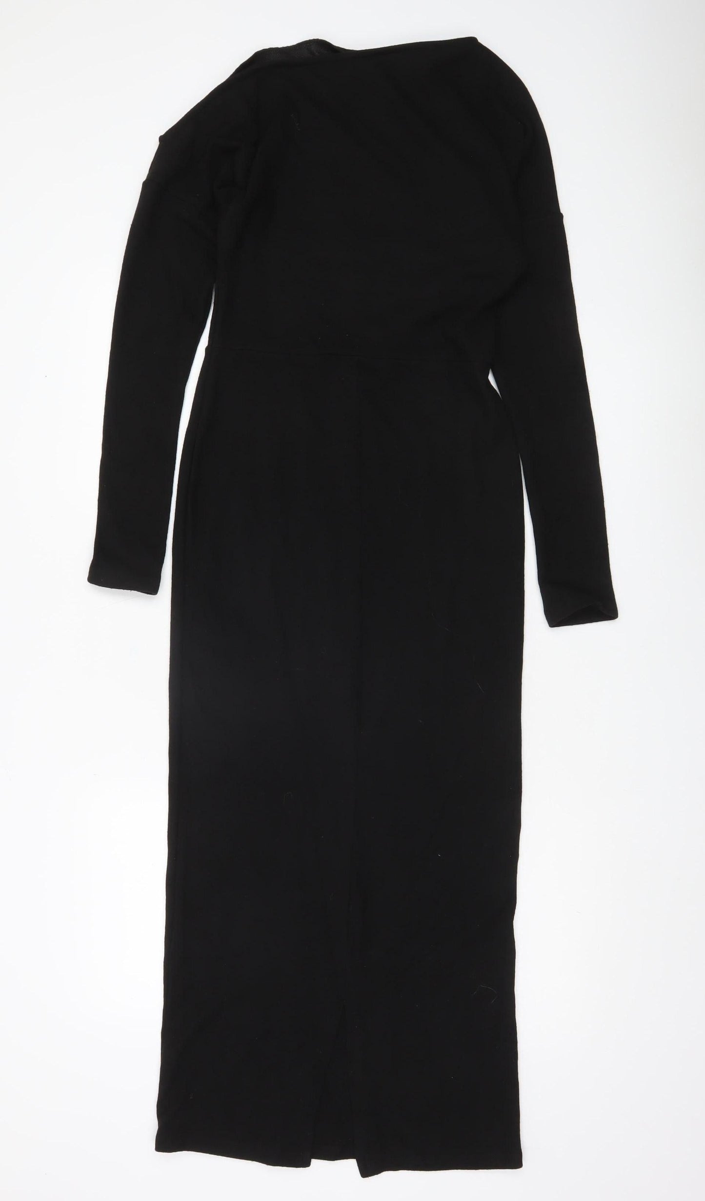 ASOS Women’s Black Bodycon Midi Dress Size 8-10 Long Sleeve