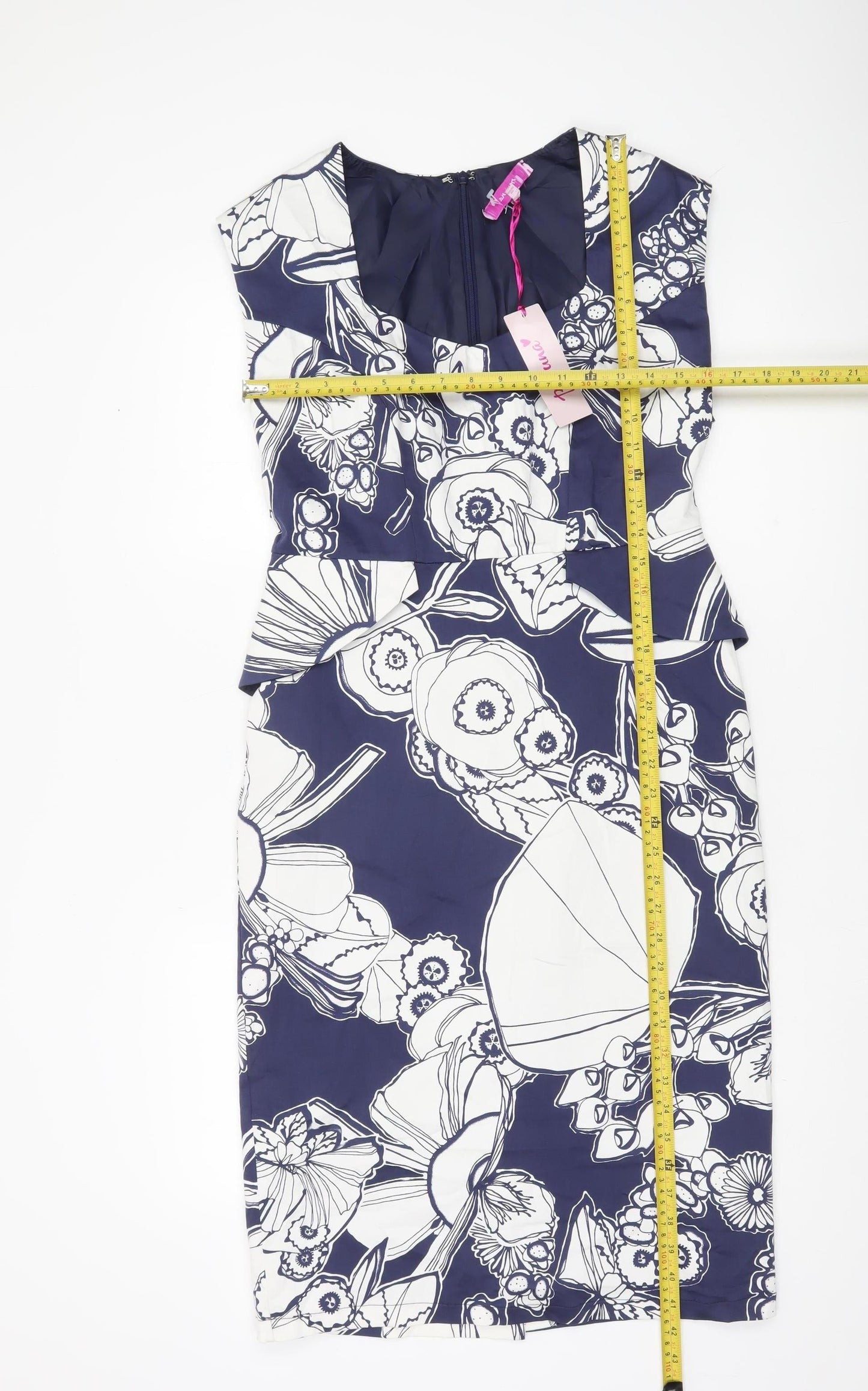 Marks and Spencer Women Blue Floral Sheath Dress Size 12