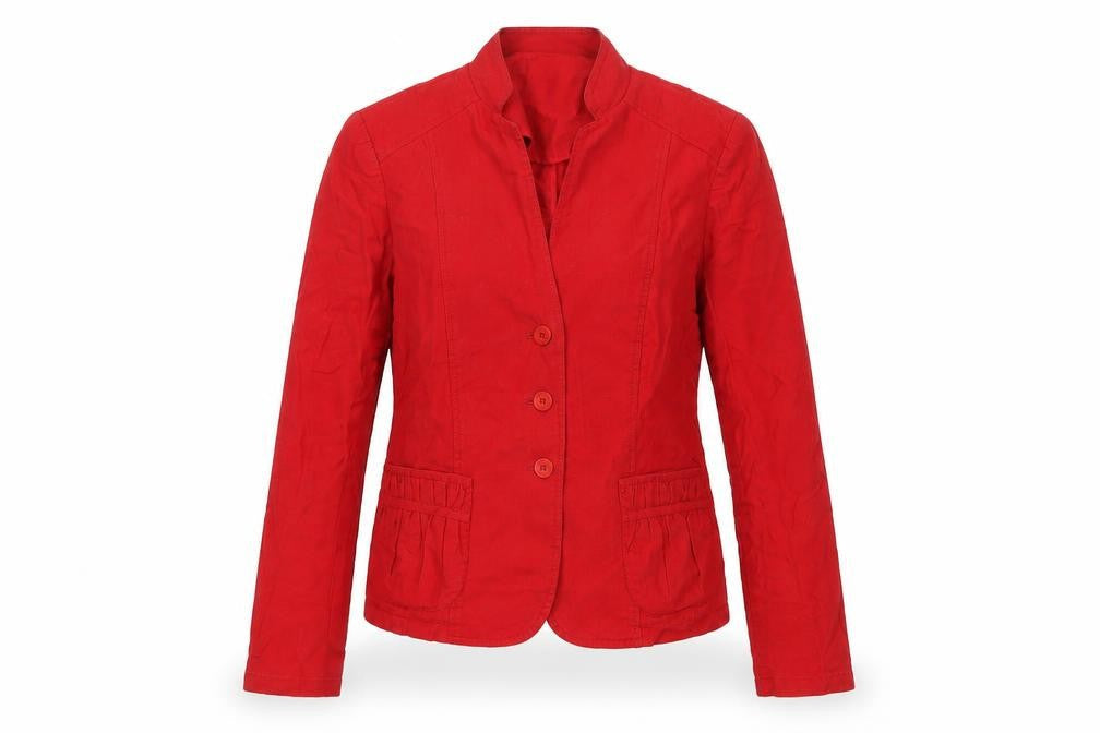 Viyella Womens Red Linen Blend Blazer UK 10 Single Breasted
