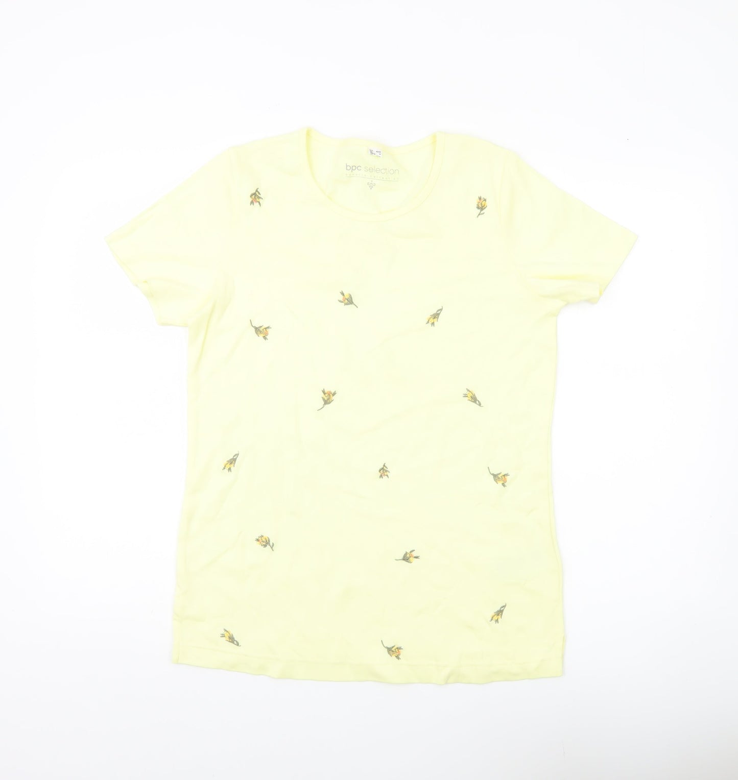 bpc Selection Women’s Yellow Floral Cotton T-Shirt Size 14