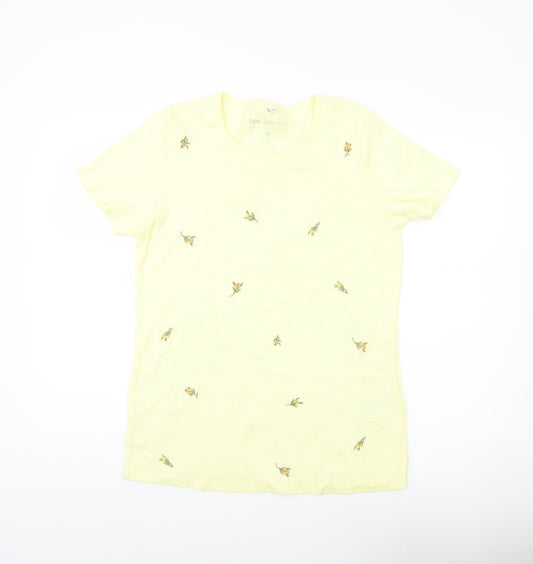 bpc Selection Women’s Yellow Floral Cotton T-Shirt Size 14