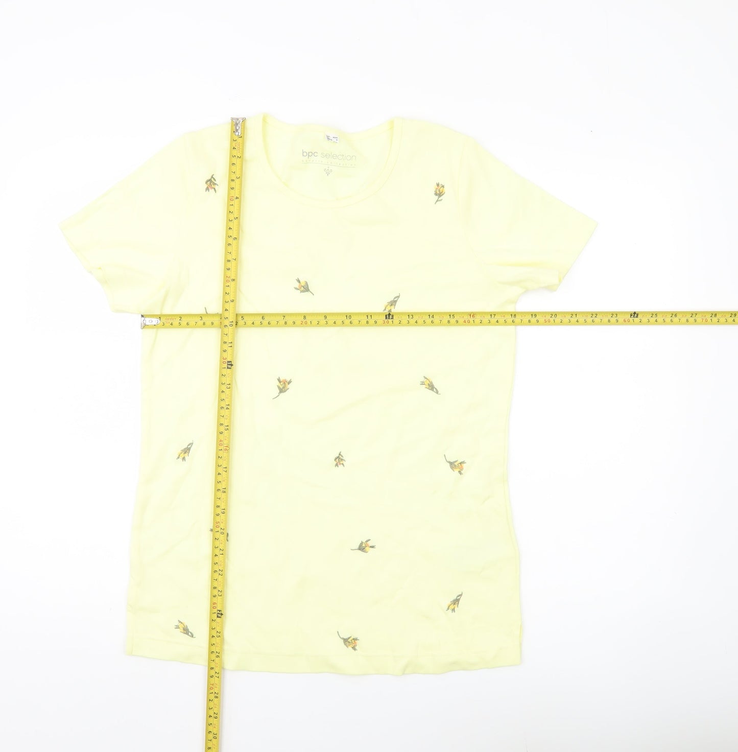 bpc Selection Women’s Yellow Floral Cotton T-Shirt Size 14