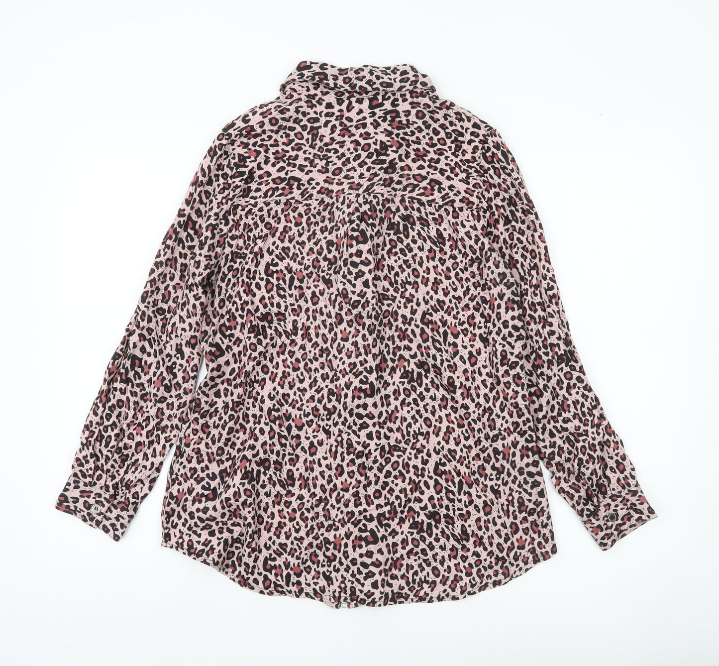 Klass Women’s Pink Animal Print Button-Up Blouse Size 10
