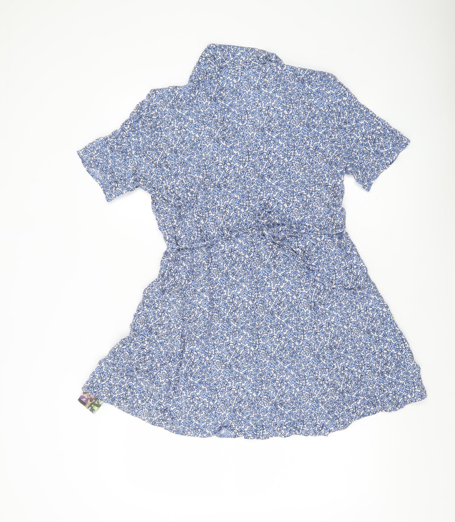Urban Renewal Women’s Blue Floral Shirt Dress M Knee Length Viscose