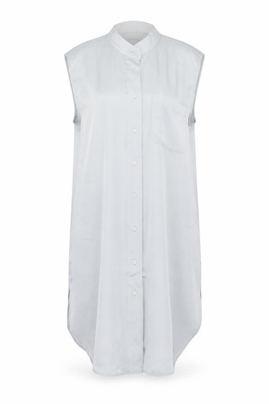 H&M Women’s Grey Sleeveless Shirt Dress Size 8 Collared Buttoned