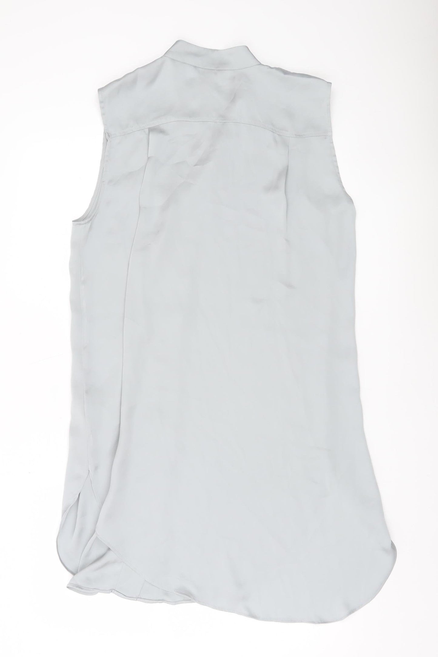 H&M Women’s Grey Sleeveless Shirt Dress Size 8 Collared Buttoned