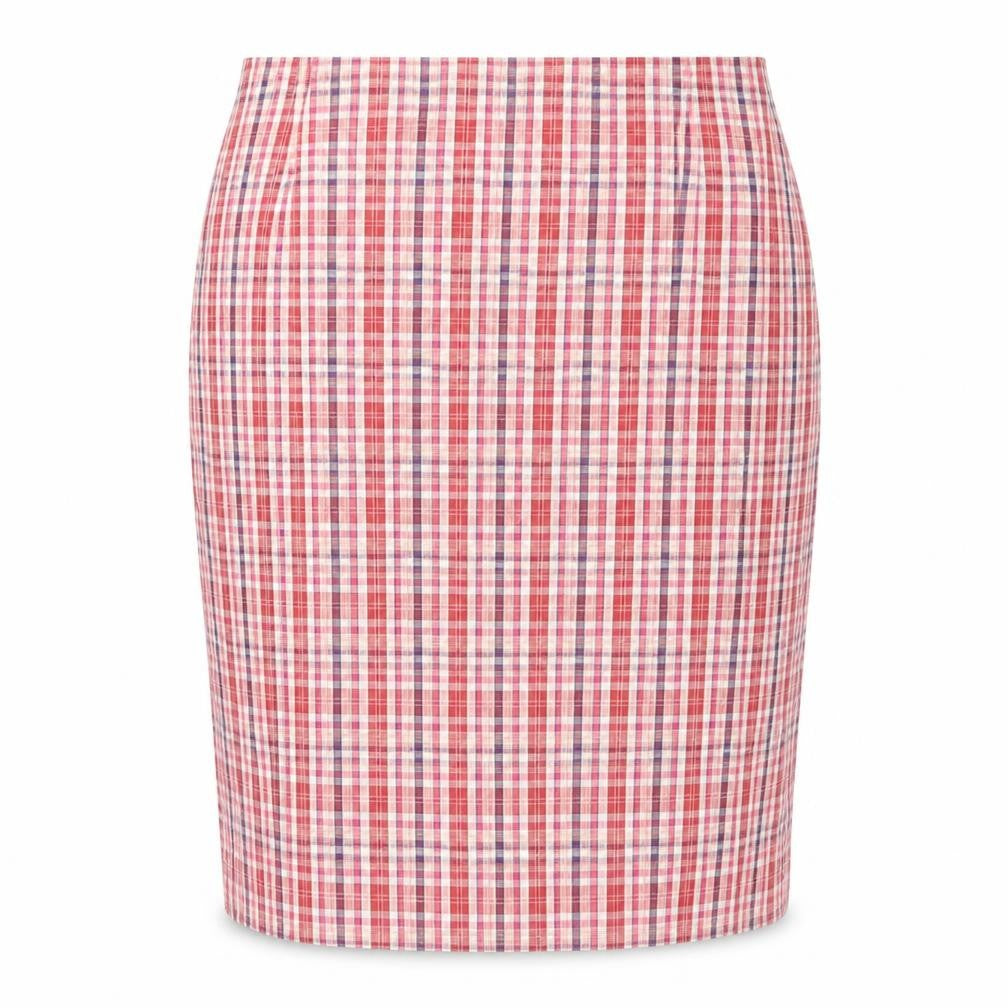 Marks & Spencer Women’s Pink Check Pencil Skirt Size 10 Knee Length