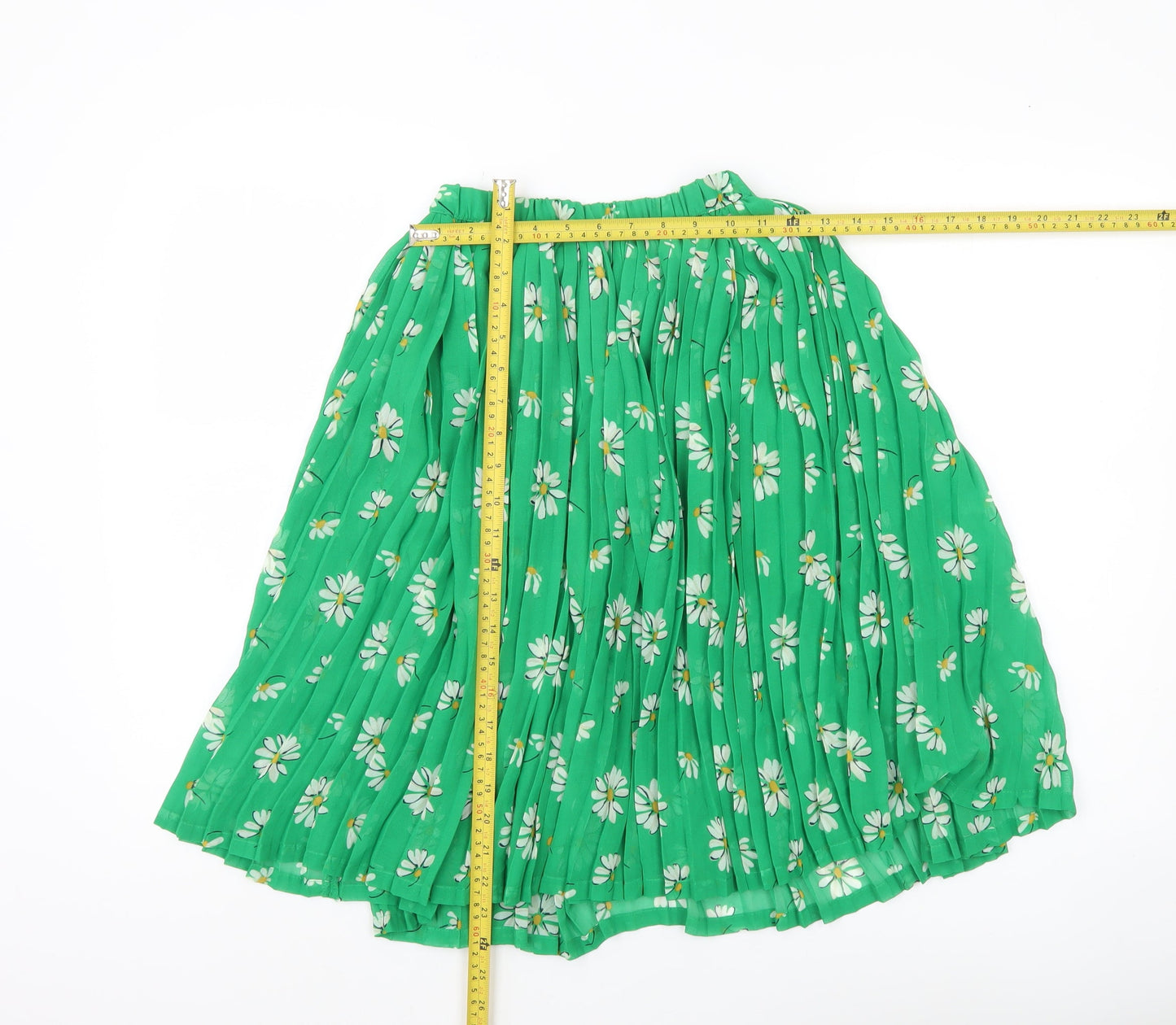 Next Girls Green Floral Pleated Knee Length Skirt Age 8 Years