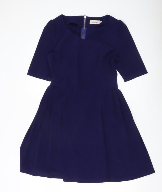 Louche Women Blue Fit & Flare Knee Length Dress Size 12