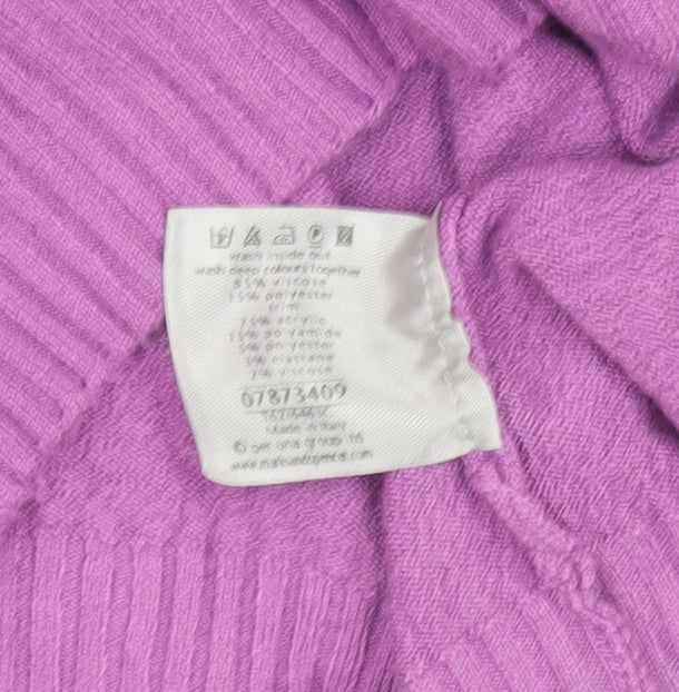 Marks and Spencer Women’s Purple Beaded Scoop Neck Pullover Jumper Size 16