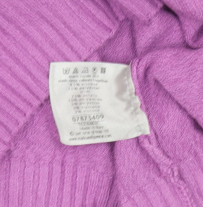 Marks & Spencer Women’s Purple Beaded Scoop Neck Pullover Jumper Size 16