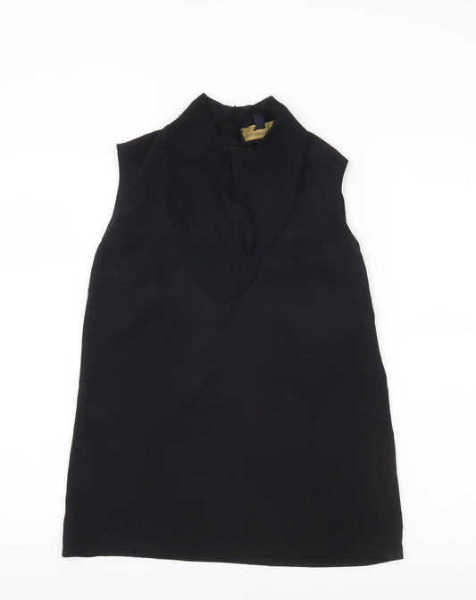 Paul Costelloe Women Black Chiffon Cowl Neck Sleeveless Blouse UK 10