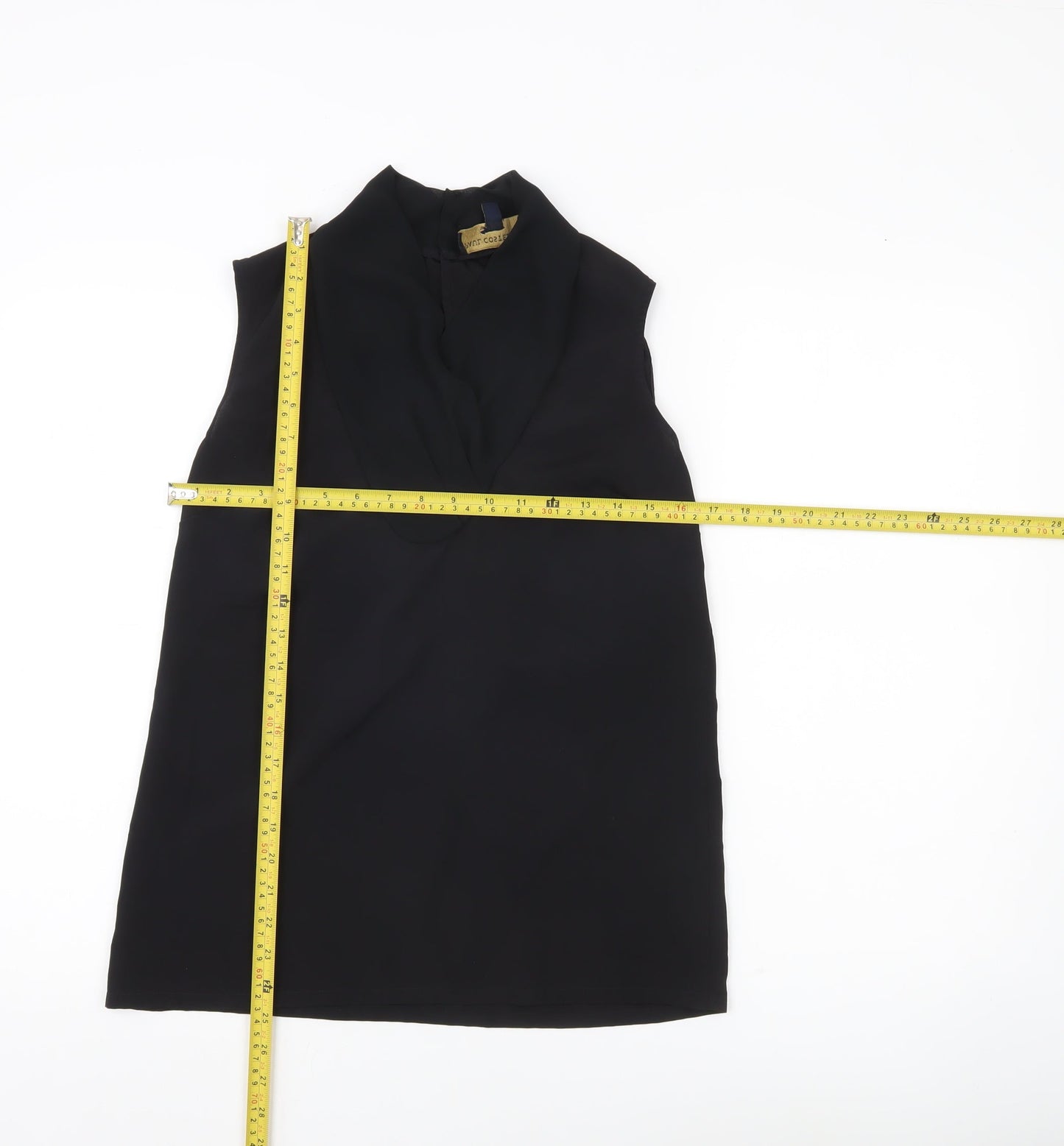 Paul Costelloe Women Black Chiffon Cowl Neck Sleeveless Blouse UK 10