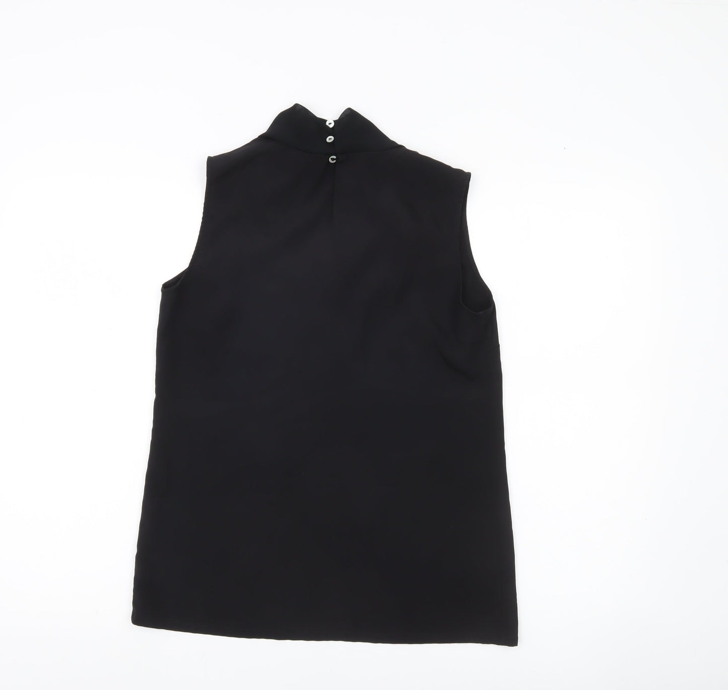 Paul Costelloe Women Black Chiffon Cowl Neck Sleeveless Blouse UK 10