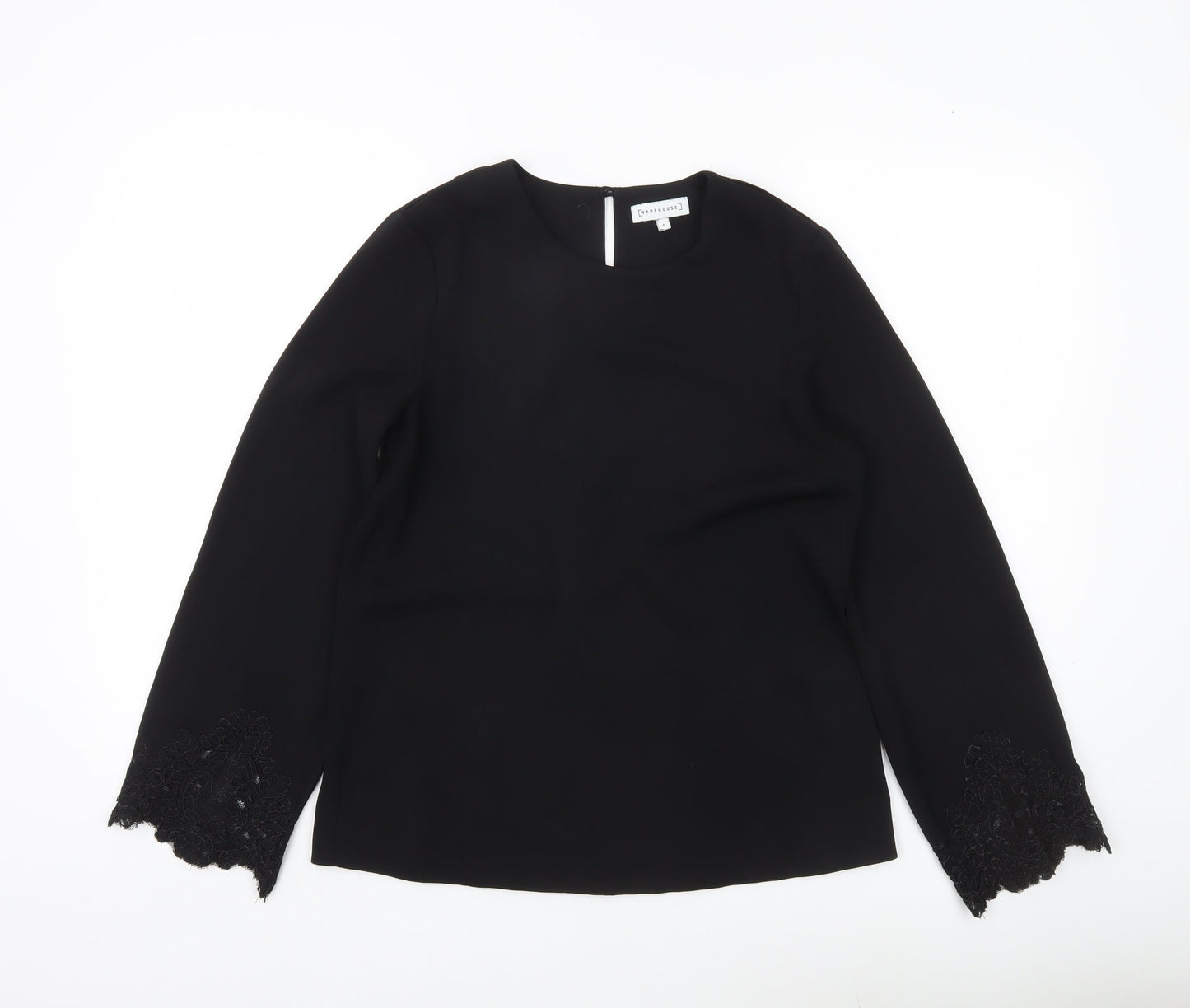 Warehouse Women’s Black Lace Sleeve Blouse Size 6