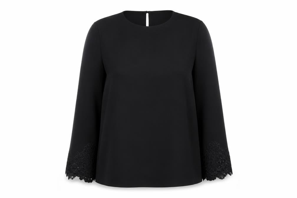 Warehouse Women’s Black Lace Sleeve Blouse Size 6